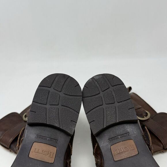 Born Mayne Boots Womens 7 M Brown Leather Distressed Side Zipper Buckles Biker - Picture 15 of 16